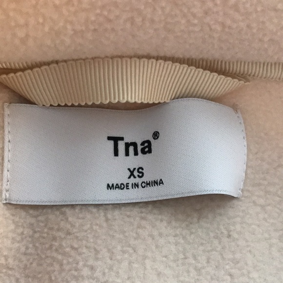 TNA Brand Fleece Boyfriend Cream 1/4 Zip Sweatshirt Quarter-zip Fleece Pullover - Picture 4 of 8